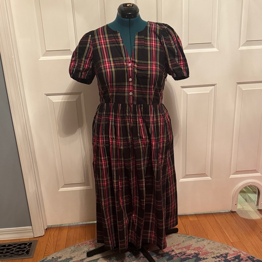 J. Crew Tartan Plaid Midi Dress
